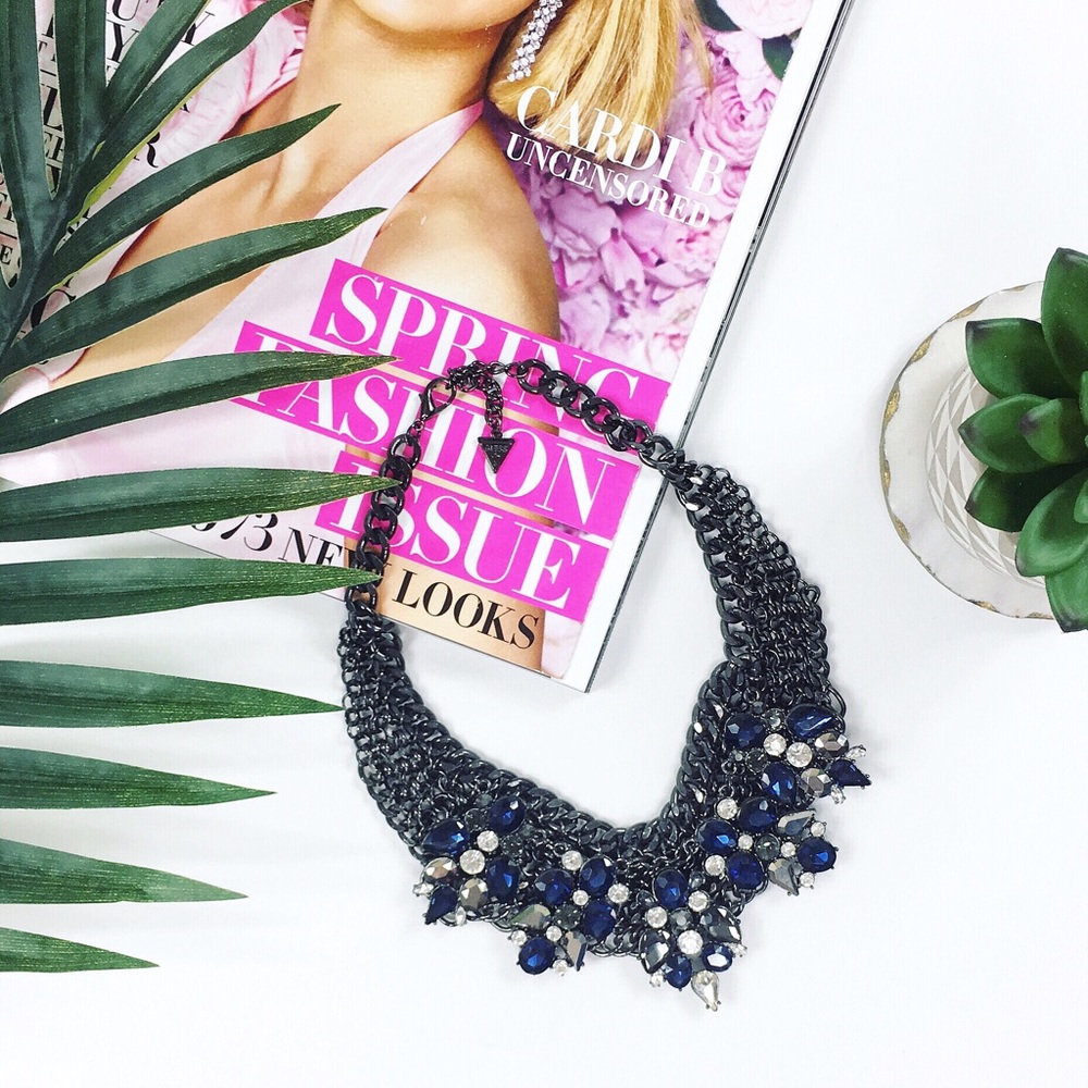 guess • gunmetal chunky necklace